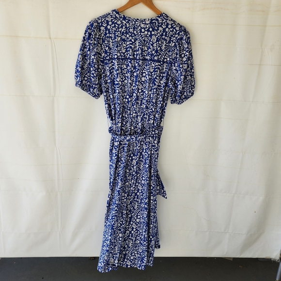 Boden Sofia Trim Jersey Blue Floral Midi Dress - Picture 10 of 13
